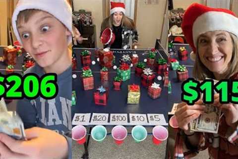 Christmas family party games!  Christmas Present Money Ball game 🎁 #christmas #christmastree #fun