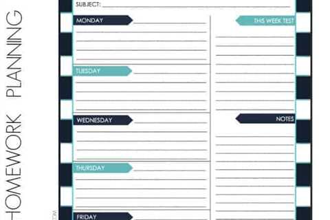 Free Printable Homework Planner